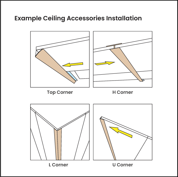 iPanel Lite Golden Teak Ceiling Sheet - Ceiling Accessories Installation iPanel Lite Golden Teak Ceiling Sheet - Ceiling Accessories Installation