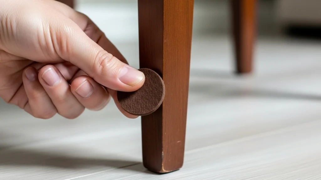 felt pads prevent vinyl floor scratches